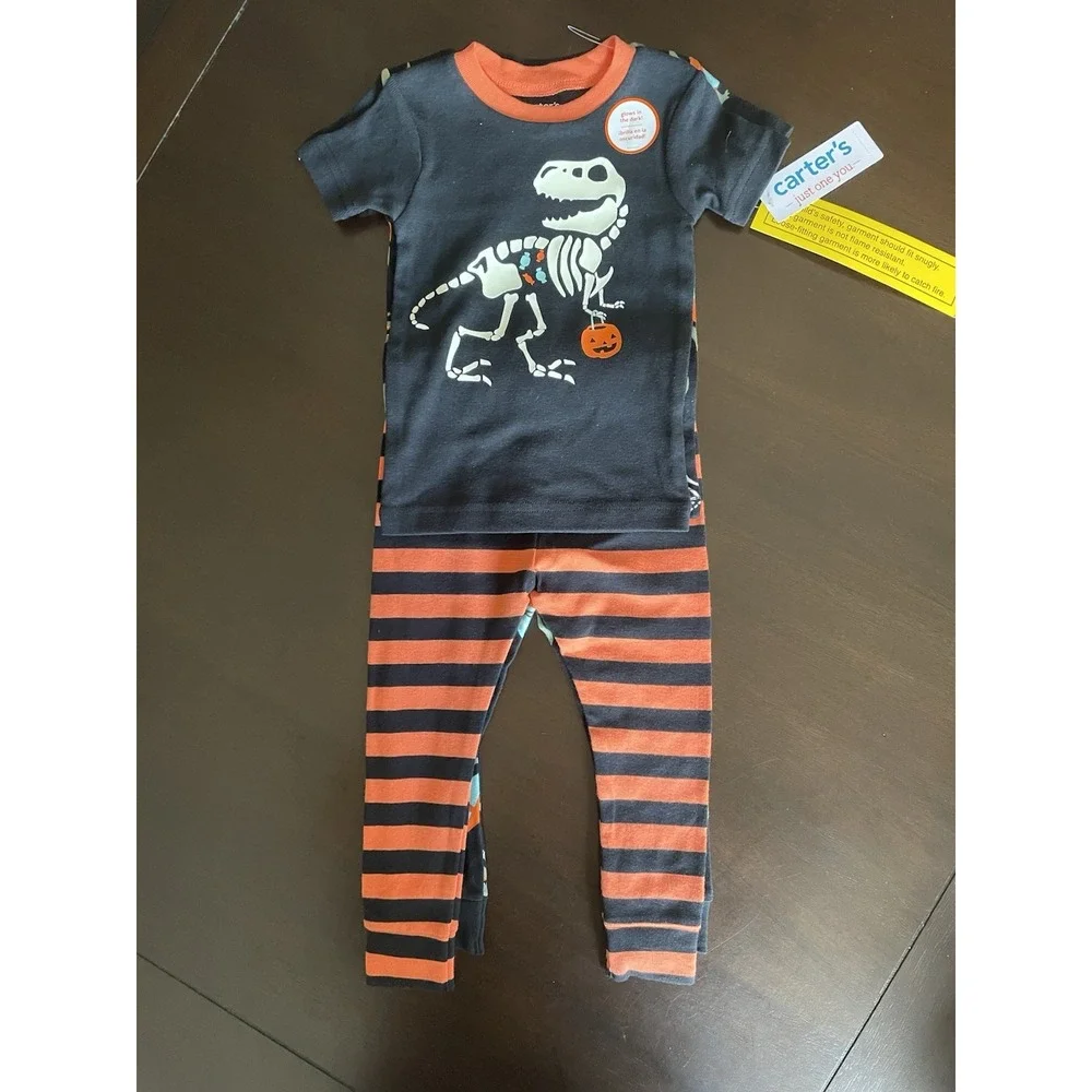 Carter's Baby Size 12 m Halloween T-Rex 4-Piece Pajama Set New with Tags